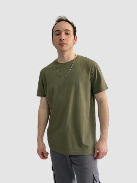 Unisex Oversize Pamuklu Haki T-shirt