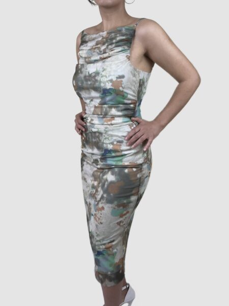 Askılı Drapeli Tül Elbise