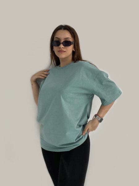 Unisex Oversize Basic Yeşil T-shirt